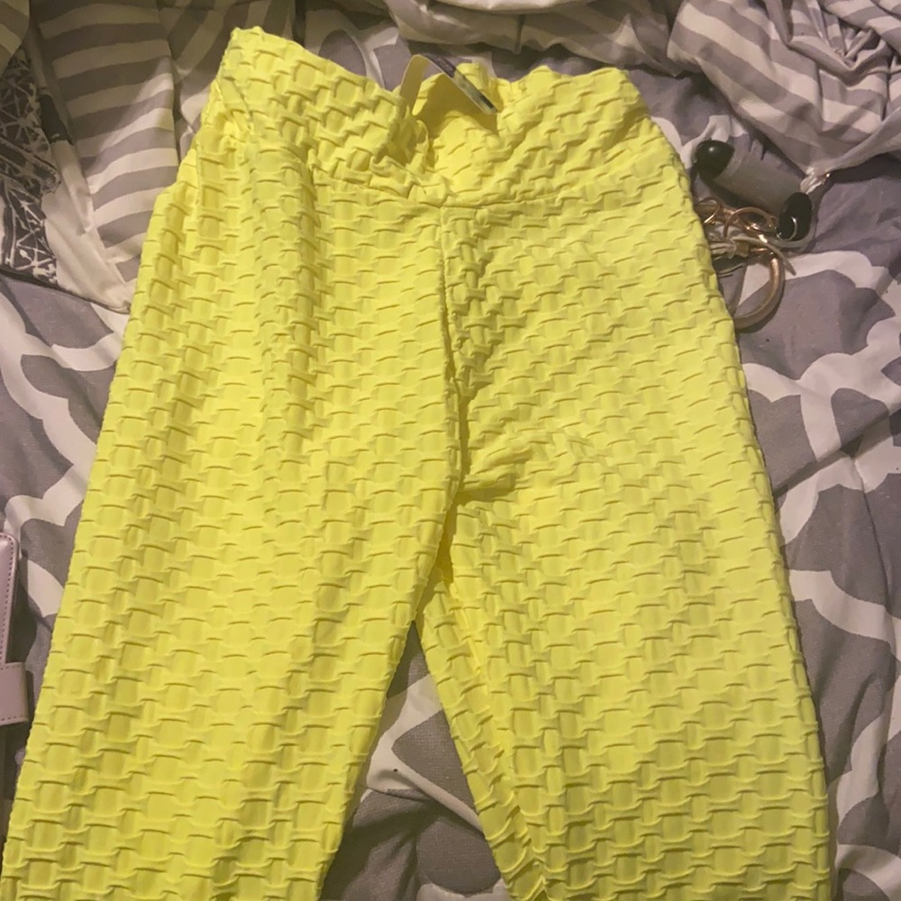 Neon yellow Anti- Cellulite High Waisted Leggings